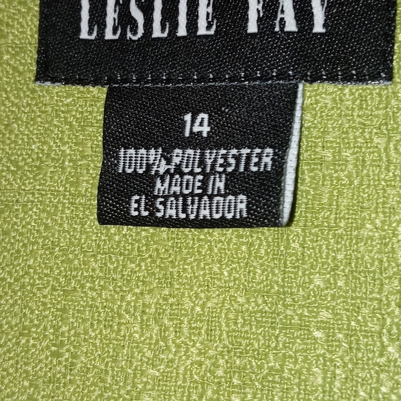 Leslie‎ Fay Jacket Size 14 Lime Green 100% Polyester 3 Buttons - Picture 11 of 13